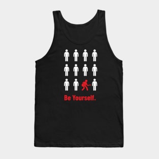 Be Yourself Guitarist Stickman Silhouette Dark Theme Tank Top